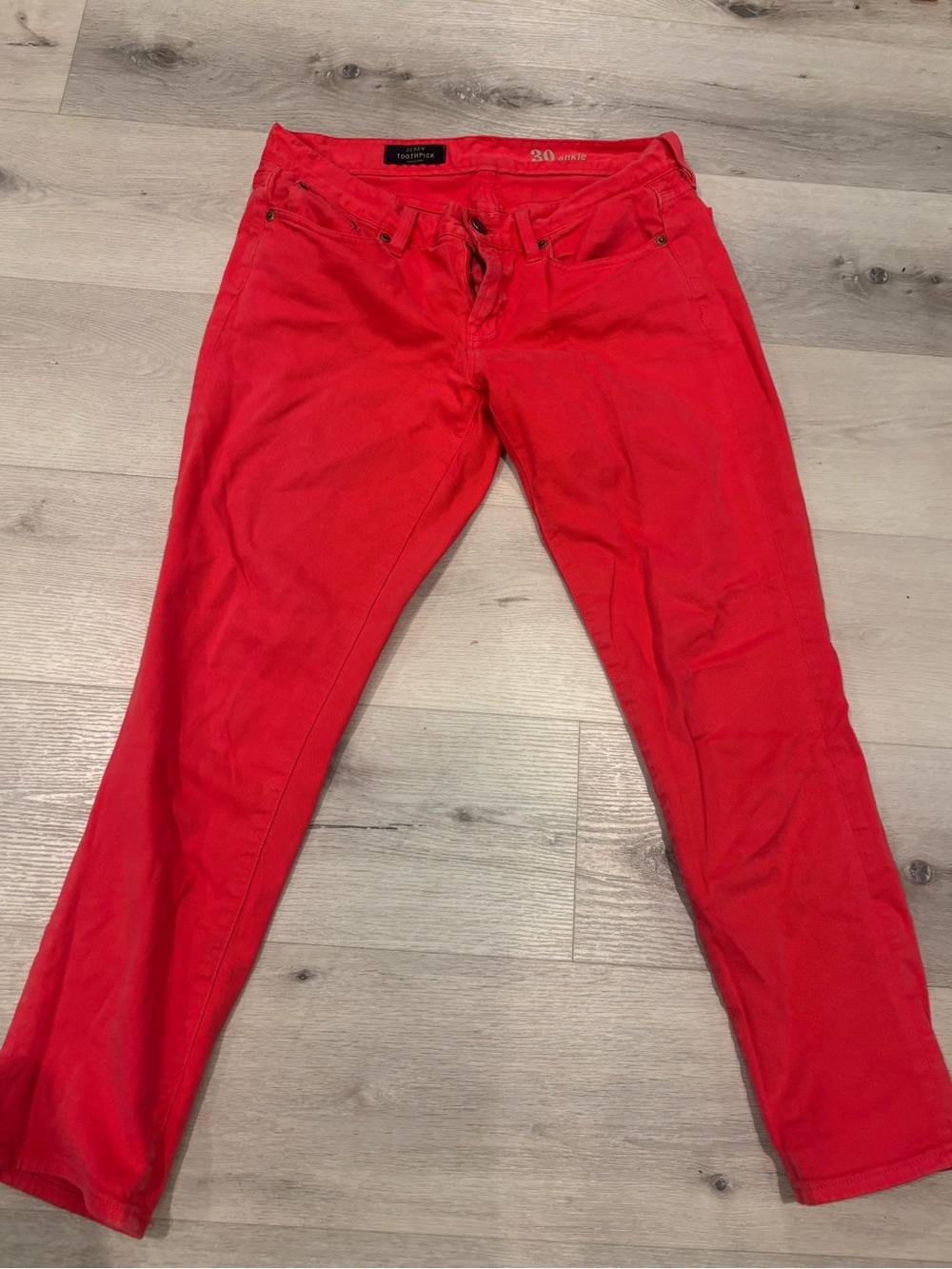 J. Crew Red toothpick Jeans